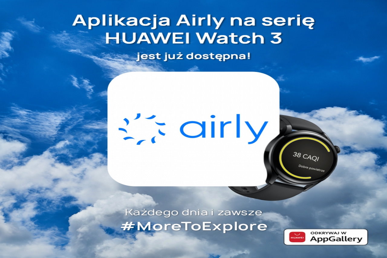Aplikacja Airly dostępna na Huawei Watch 3